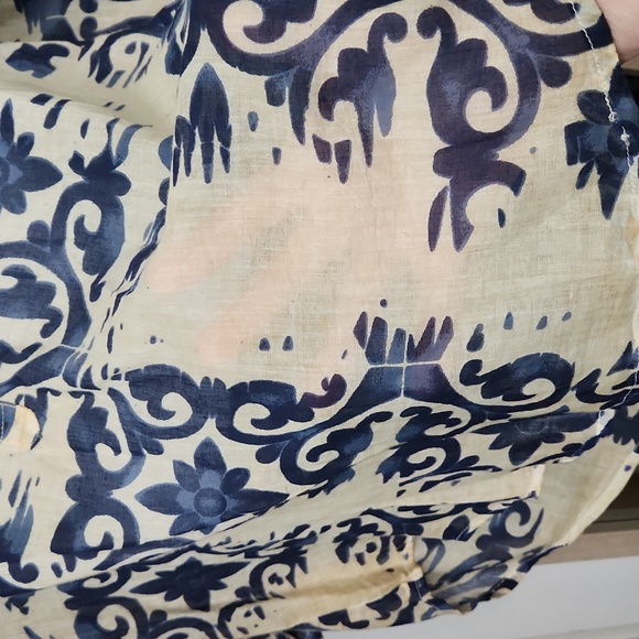 Navy and Cream Women's Top - Picture 2 of 9